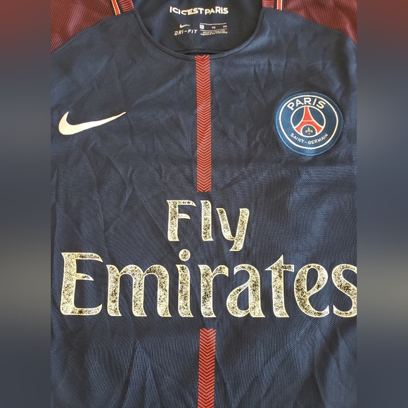 Nike PSG Paris Saint Germain France Men XL Neymar Jr Authentic Soccer Futb - Picture 12 of 12